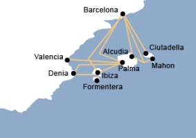 Balearia Route kaart