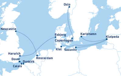 DFDS Route kaart