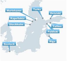 Silja Line Route kaart