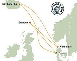 Smyril Line Route kaart