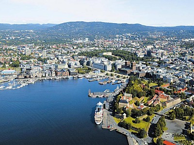 De haven van de veerboot van Oslo